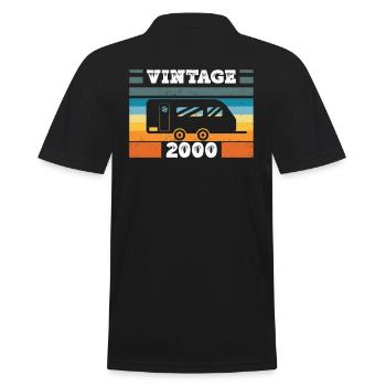 Camping Car Camping Vintage 2000 Birthday - Men's Polo Shirt - black - Back - Kai (181cm)