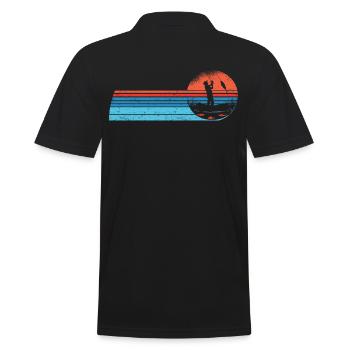 Angler Angelboot Fliegenflischen Rute Angeln - Männer Poloshirt - Schwarz - Hinten - Kai (181cm)