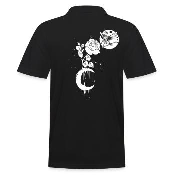 Occult Moonrose Witchcraft Hexen Skelett Okkult - Männer Poloshirt - Schwarz - Hinten - Kai (181cm)