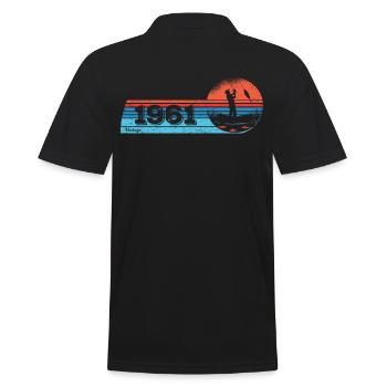 Pêcheur né en 1961 Anniversaire Fliegenflischen - Polo Homme - noir - Dos - Kai (181cm)
