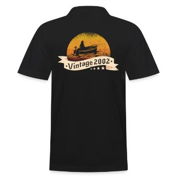 Angler Jahrgang 2002 Geburtstag Angelboot - Männer Poloshirt - Schwarz - Hinten - Kai (181cm)