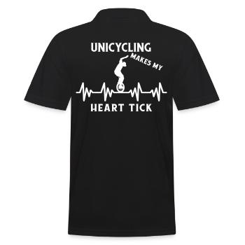 Monocycle Unicycle Rider Heartbeat Unicycle cascade - Polo Homme - noir - Dos - Kai (181cm)