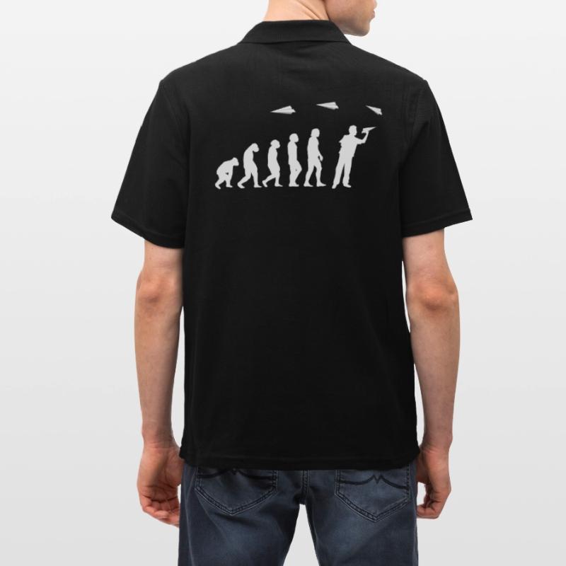 Papier-Flugzeug Piloten Mathe-Lehrer Evolution Männer Poloshirt