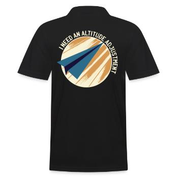 Paper Airplane Pilot Physics Teacher Funny - Men's Polo Shirt - black - Back - Kai (181cm)