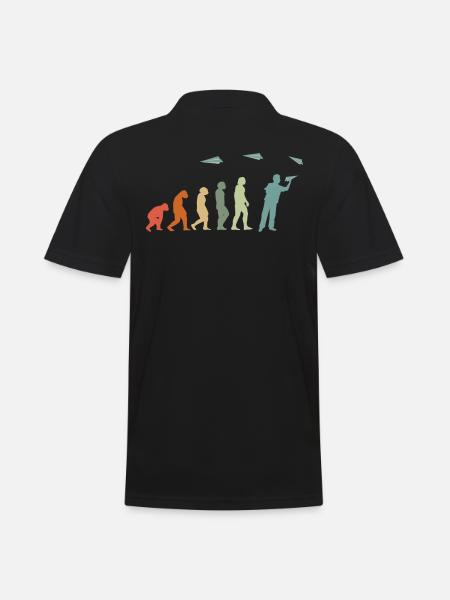 Papier-Flugzeug Piloten Mathe-Lehrer Evolution - Männer Poloshirt - Schwarz