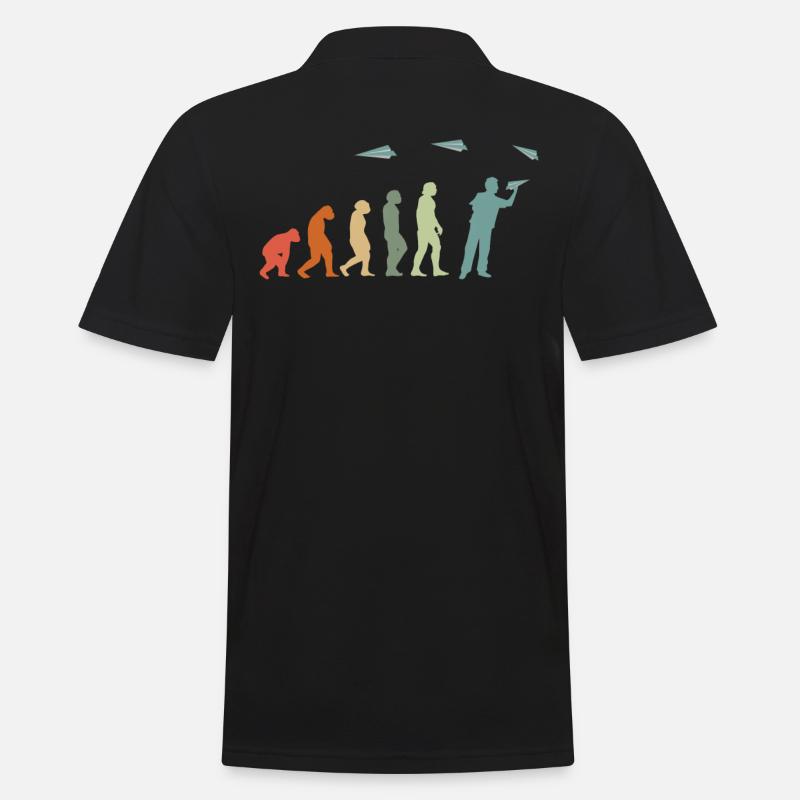 Papier-Flugzeug Piloten Mathe-Lehrer Evolution - Männer Poloshirt - Schwarz