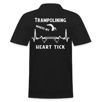 Trampoline Fitness Gymnast Workout Heartbeat - Men's Polo Shirt - black - Back - Kai (181cm)