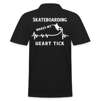 Skateboard Skater Ramp Skating Heartbeat - Men's Polo Shirt - black - Back - Kai (181cm)