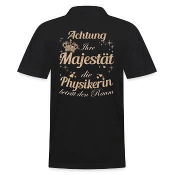 Physik Frauen-Majestät Damen Physikerin - Männer Poloshirt - Schwarz - Hinten - Kai (181cm)