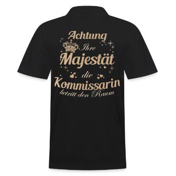 Polizist Frauen-Majestät Damen Kommissarin - Männer Poloshirt - Schwarz - Hinten - Kai (181cm)