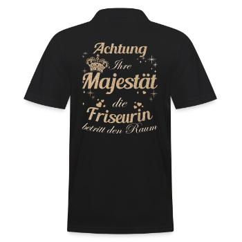 Haarstylist Frauen-Majestät Damen Friseurin - Männer Poloshirt - Schwarz - Hinten - Kai (181cm)