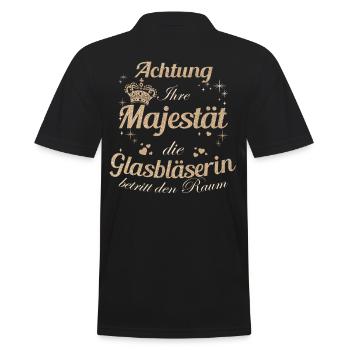 Glaserei Frauen-Majestät Damen Glasbläserin - Männer Poloshirt - Schwarz - Hinten - Kai (181cm)