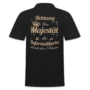 Programmierer Frauen-Majestät Damen - Männer Poloshirt - Schwarz - Hinten - Kai (181cm)