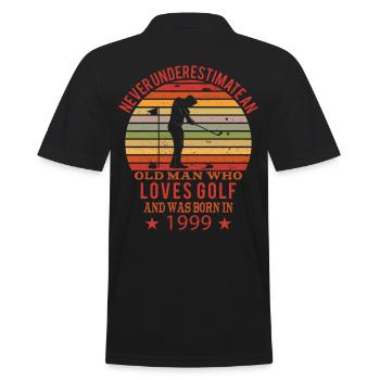 Golfeur Golfeur Né 1999 Anniversaire - Polo Homme - noir - Dos - Kai (181cm)