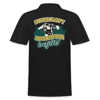 Bushcrafter Survival-adventure Outdoor Camping - Men's Polo Shirt - black - Back - Kai (181cm)