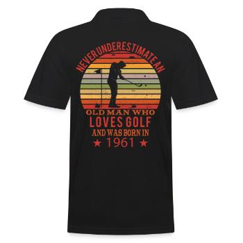 Golfeur Golfeur Né 1961 Anniversaire - Polo Homme - noir - Dos - Kai (181cm)