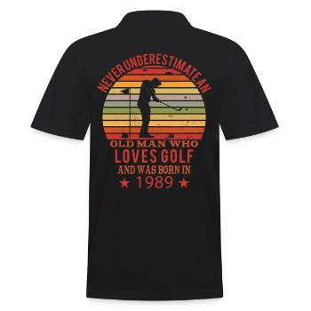 Golfeur Golfeur Né 1989 Anniversaire - Polo Homme - noir - Dos - Kai (181cm)