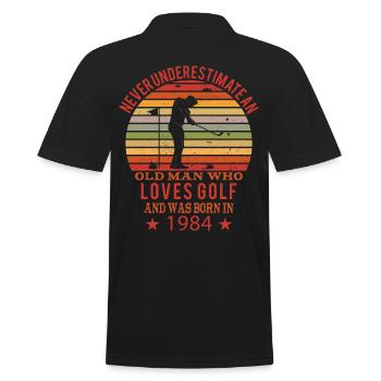 Golfeur golfeur né en 1984 Anniversaire - Polo Homme - noir - Dos - Kai (181cm)