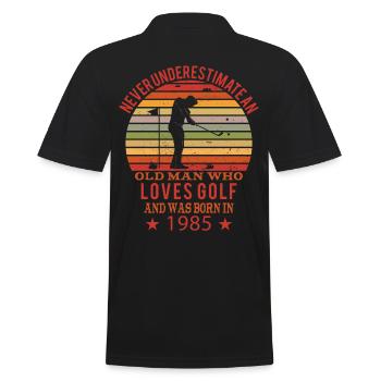 Golfeur golfeur né en 1985 Anniversaire - Polo Homme - noir - Dos - Kai (181cm)