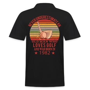 Golfeur Golfeur Né 1982 Anniversaire - Polo Homme - noir - Dos - Kai (181cm)