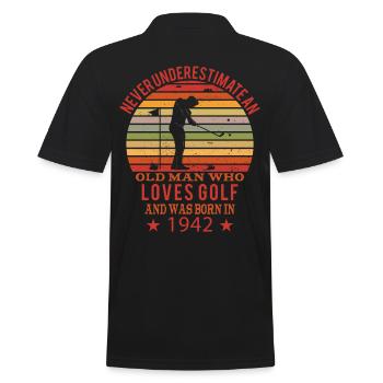 Golfeur Golfeur né en 1942 Anniversaire - Polo Homme - noir - Dos - Kai (181cm)
