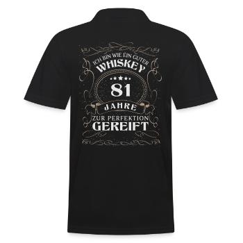 Whisky 81. Geburtstag 81 Jahre Sprüche bin wie - Männer Poloshirt - Schwarz - Hinten - Kai (181cm)