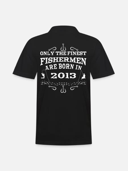 Lystfisker født 2013 fødselsdag - Herre poloshirt - sort