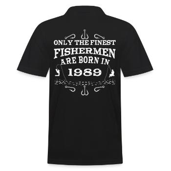 Angler born 1989 birthday - Men's Polo Shirt - black - Back - Kai (181cm)