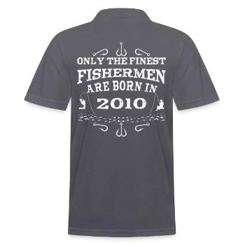 Pêcheur né en 2010 anniversaire - Polo Homme - charbon - Dos - Nico (186cm)