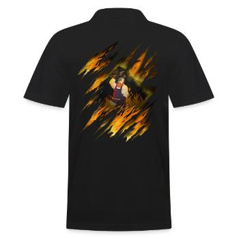 Pferde-Schmiede Hufeisen Pferdeschmied Werkzeuge - Männer Poloshirt - Schwarz - Hinten - Kai (181cm)
