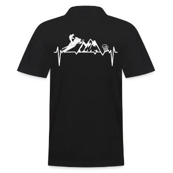 Schneemobilfahrer Motorschlitten Bier Herzschlag - Männer Poloshirt - Schwarz - Hinten - Kai (181cm)