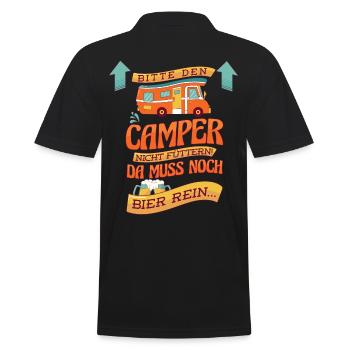 Wohnmobil-Camper Reisemobil Zubehör Camping und - Männer Poloshirt - Schwarz - Hinten - Kai (181cm)