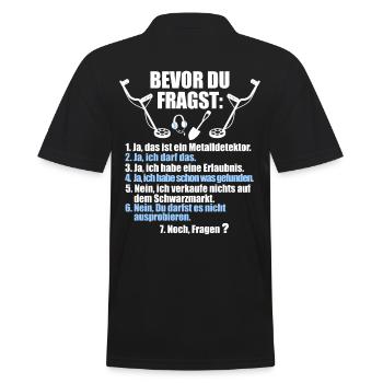 Sondengänger Zubehör Sondler sondeln - Männer Poloshirt - Schwarz - Hinten - Kai (181cm)