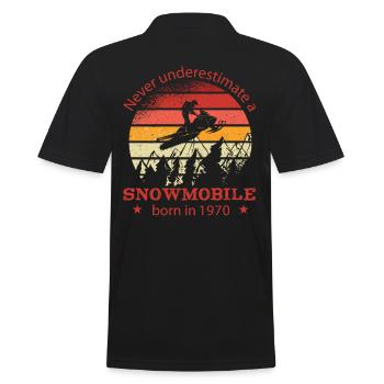 Conducteur de motoneige né en 1970 Anniversaire - Polo Homme - noir - Dos - Kai (181cm)