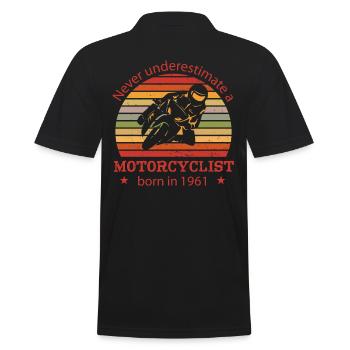 Moto vintage 1961 anniversaire cyclomoteur - Polo Homme - noir - Dos - Kai (181cm)