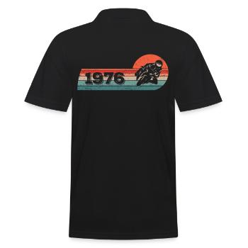 Motocycliste né en 1976 Anniversaire cyclomoteur - Polo Homme - noir - Dos - Kai (181cm)