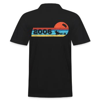 Kite-Strand-Segler Jahrgang 2006 Geburtstag - Männer Poloshirt - Schwarz - Hinten - Kai (181cm)