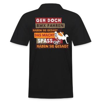 BMX Rad Radfahrer BMX Bike BMX-Rampe lustiges - Männer Poloshirt - Schwarz - Hinten - Kai (181cm)