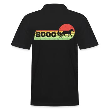 Cheval de trot vintage 2000 Chevaux d’anniversaire - Polo Homme - noir - Dos - Kai (181cm)