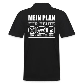 Trabrennpferd Trabrennsport Pferdesport Pferde - Männer Poloshirt - Schwarz - Hinten - Kai (181cm)