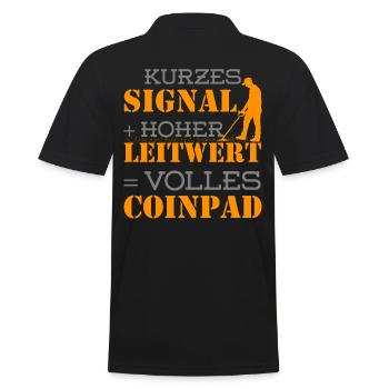 Sondengänger Sondler Metallsuchgerät Coinpad - Männer Poloshirt - Schwarz - Hinten - Kai (181cm)