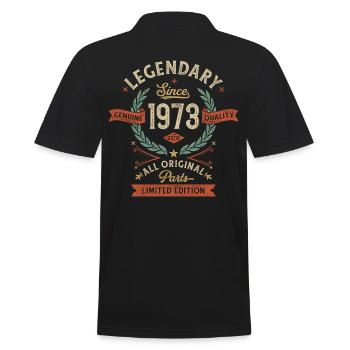 Legendary Since 1973, All Original Parts - Men's Polo Shirt - black - Back - Kai (181cm)