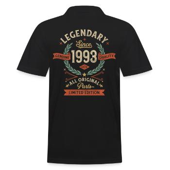 Legendary Since 1993, All Original Parts - Men's Polo Shirt - black - Back - Kai (181cm)