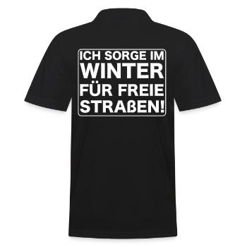 Winterdienst Straßenmeisterei Geschenkidee Beruf - Männer Poloshirt - Schwarz - Hinten - Kai (181cm)