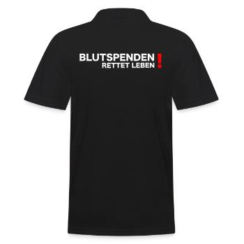 Blutspenden rettet leben Blutspender Blutspenderin - Männer Poloshirt - Schwarz - Hinten - Kai (181cm)