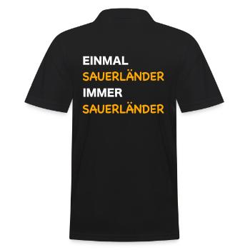 Einmal Sauerländer, immer Sauerländer - Männer Poloshirt - Schwarz - Hinten - Kai (181cm)