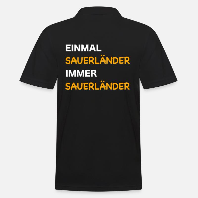 Einmal Sauerländer, immer Sauerländer - Männer Poloshirt - Schwarz