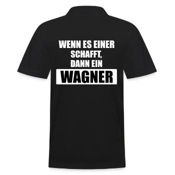 Es kann nur ein Wagner schaffen - Männer Poloshirt - Schwarz - Hinten - Kai (181cm)