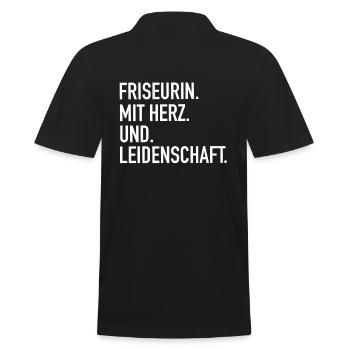 Friseurin Geschenk - Männer Poloshirt - Schwarz - Hinten - Kai (181cm)