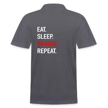 Prague - Men's Polo Shirt - charcoal grey - Back - Nico (186cm)